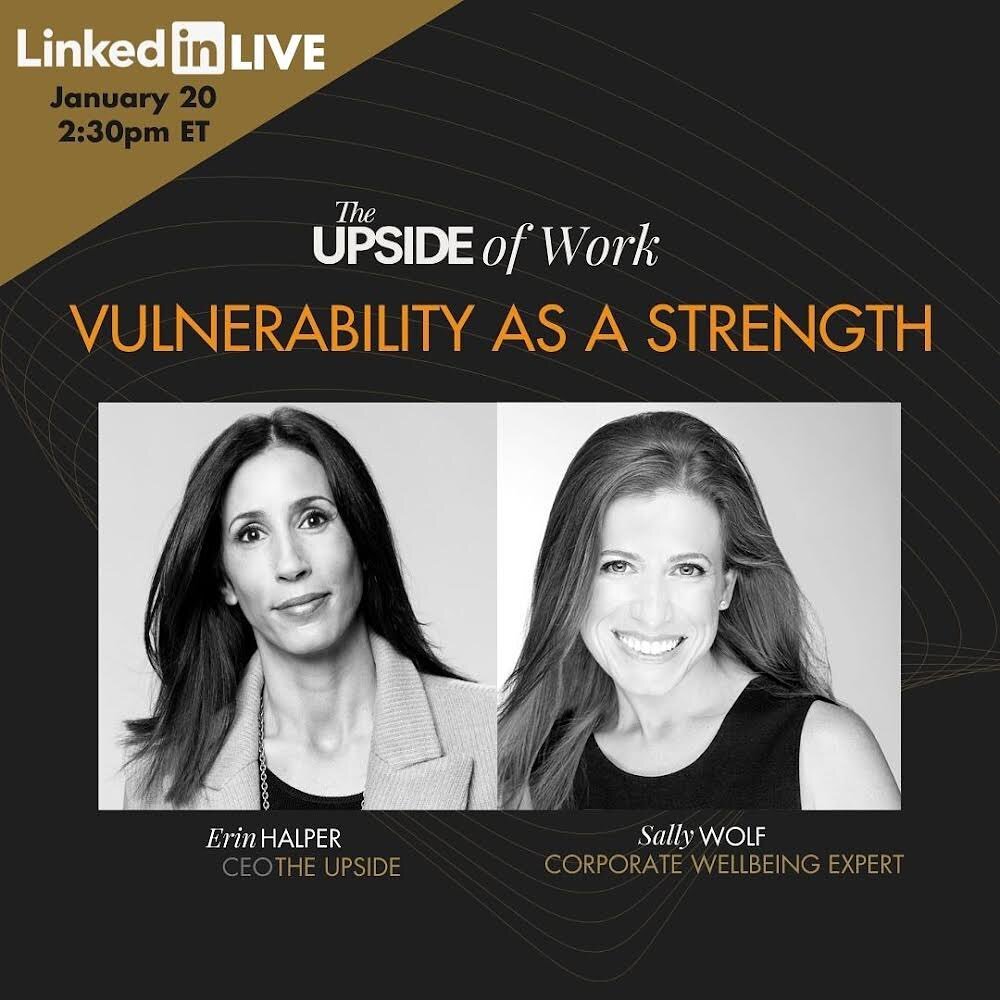 Hugely looking forward to this LinkedIn Live conversation *today* with one of my favorite business mentors about the benefits of building, using and sharing our vulnerability throughout our lives, including at work. (Translation: sharing more than ju