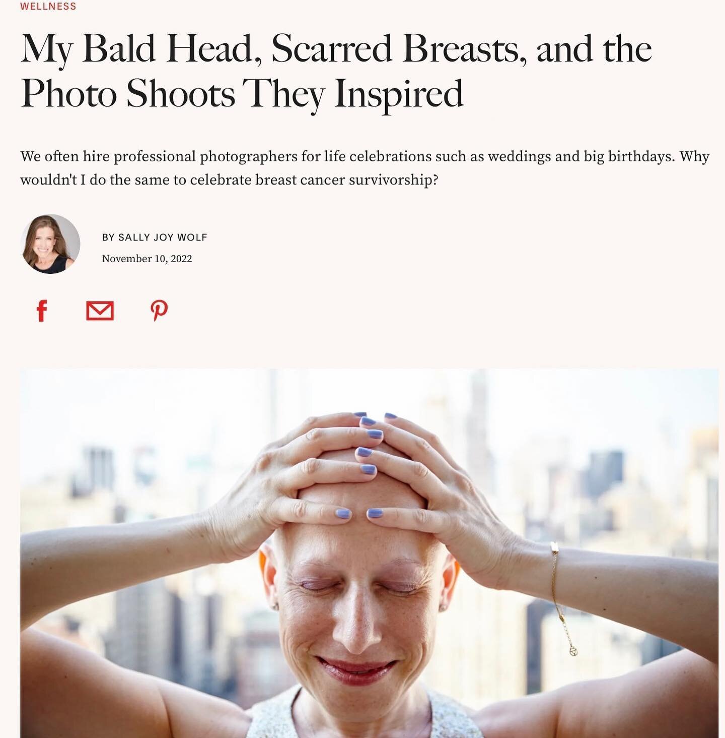 Deeply grateful to @allure for publishing my essay on embracing beauty in each moment of our lives. While I focused specifically on my chemo-induced baldness and mastectomy scars, I am hopeful this resonates with you in whatever body you are lucky en