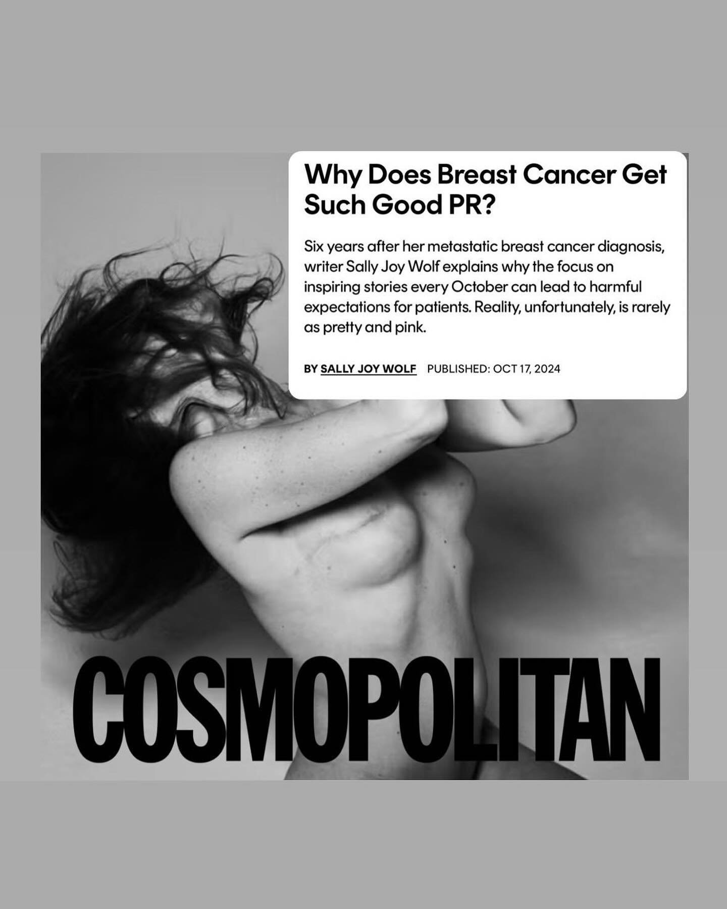 Especially thrilled to share my first @cosmopolitan piece (link in bio).

This essay was a year in the making, and almost a decade in the living. It&rsquo;s a different kind of breast cancer awareness month story, one I wish I&rsquo;d seen years ago.