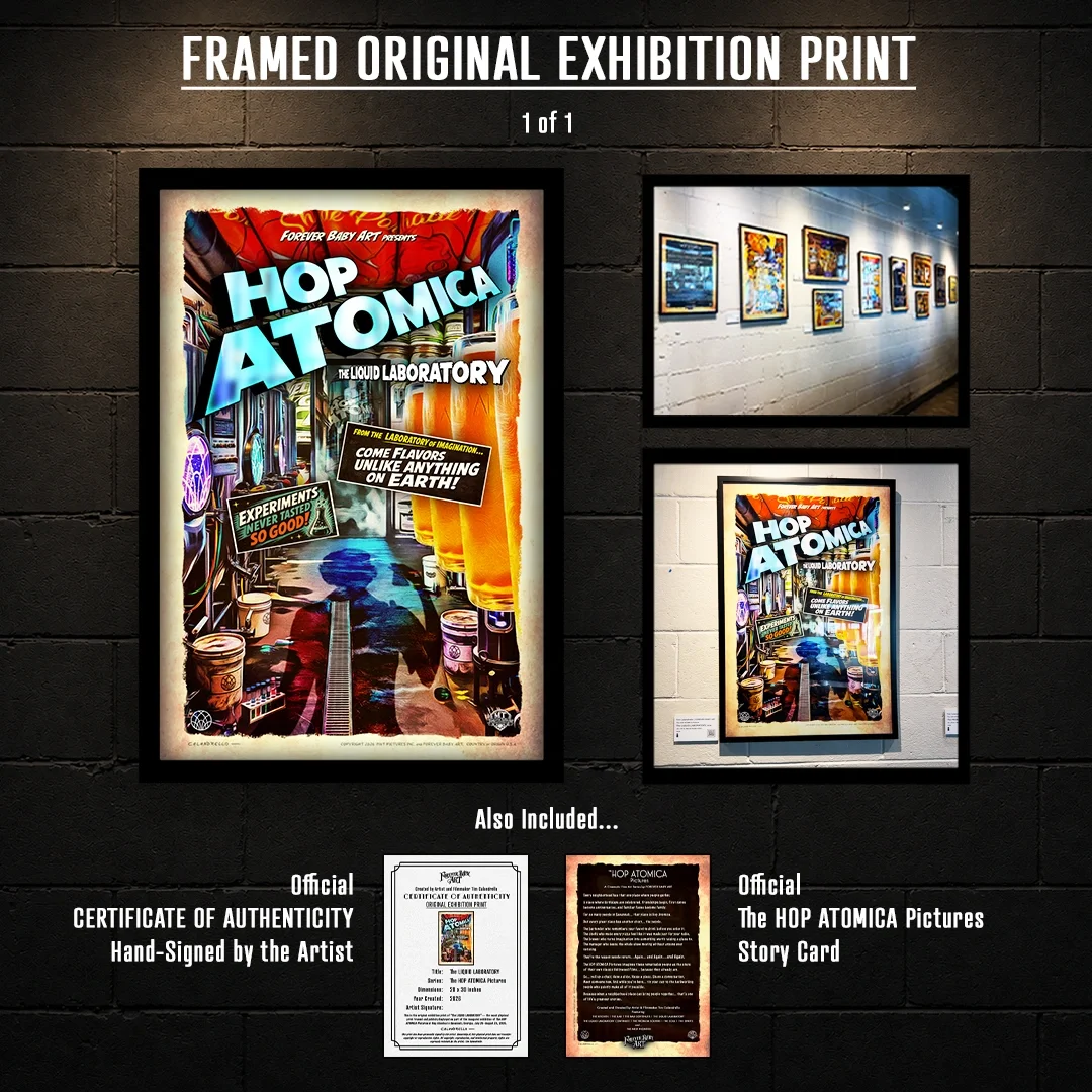 FRAMED ORIGINAL EXHIBITION PRINT - The HOP ATOMICA Pictures: The LIQUID LABORATORY