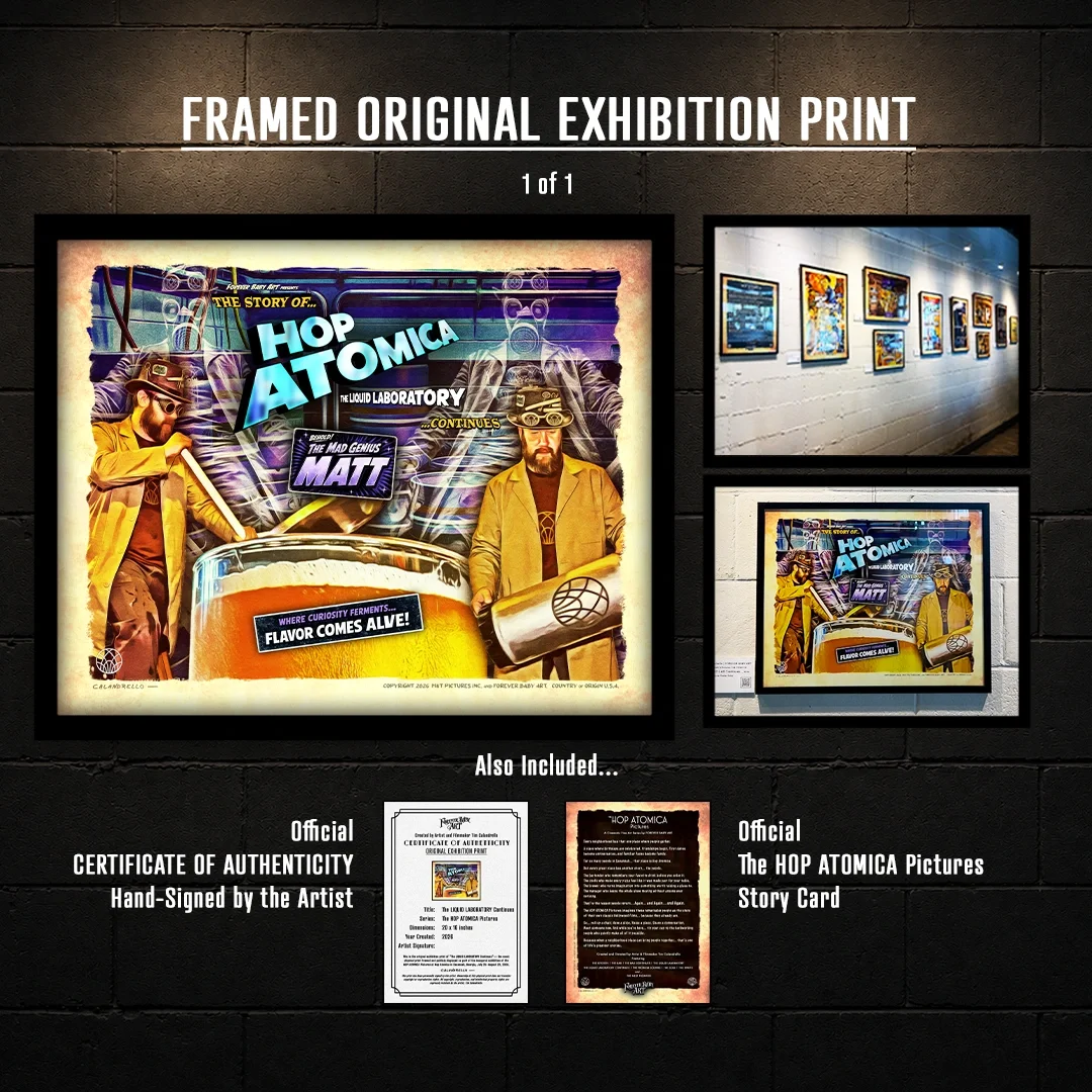 FRAMED ORIGINAL EXHIBITION PRINT - The HOP ATOMICA Pictures: The LIQUID LABORATORY Continues