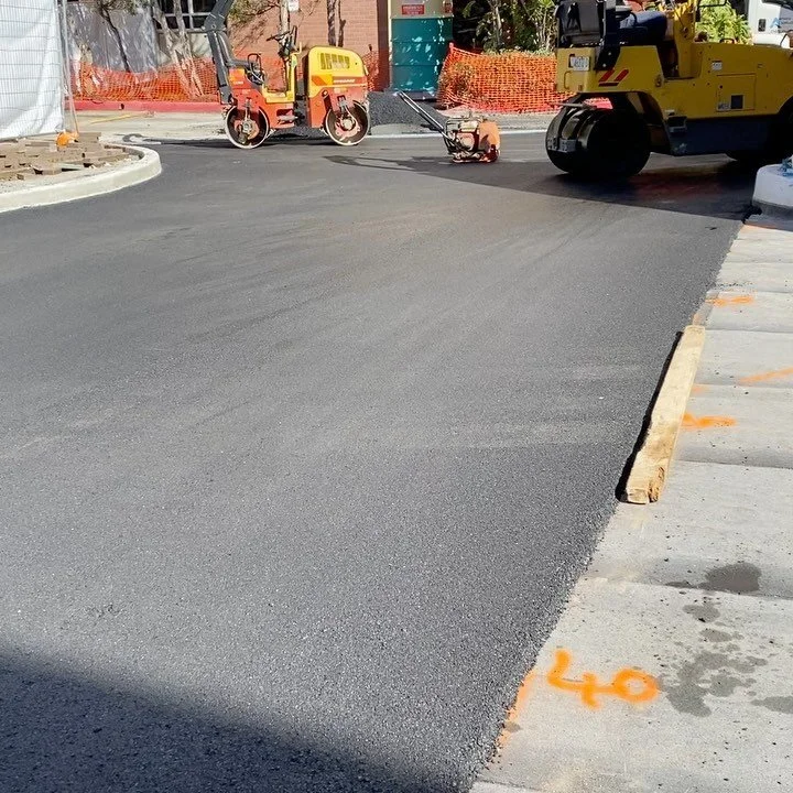 Asphalt and concrete down on our Garden island project