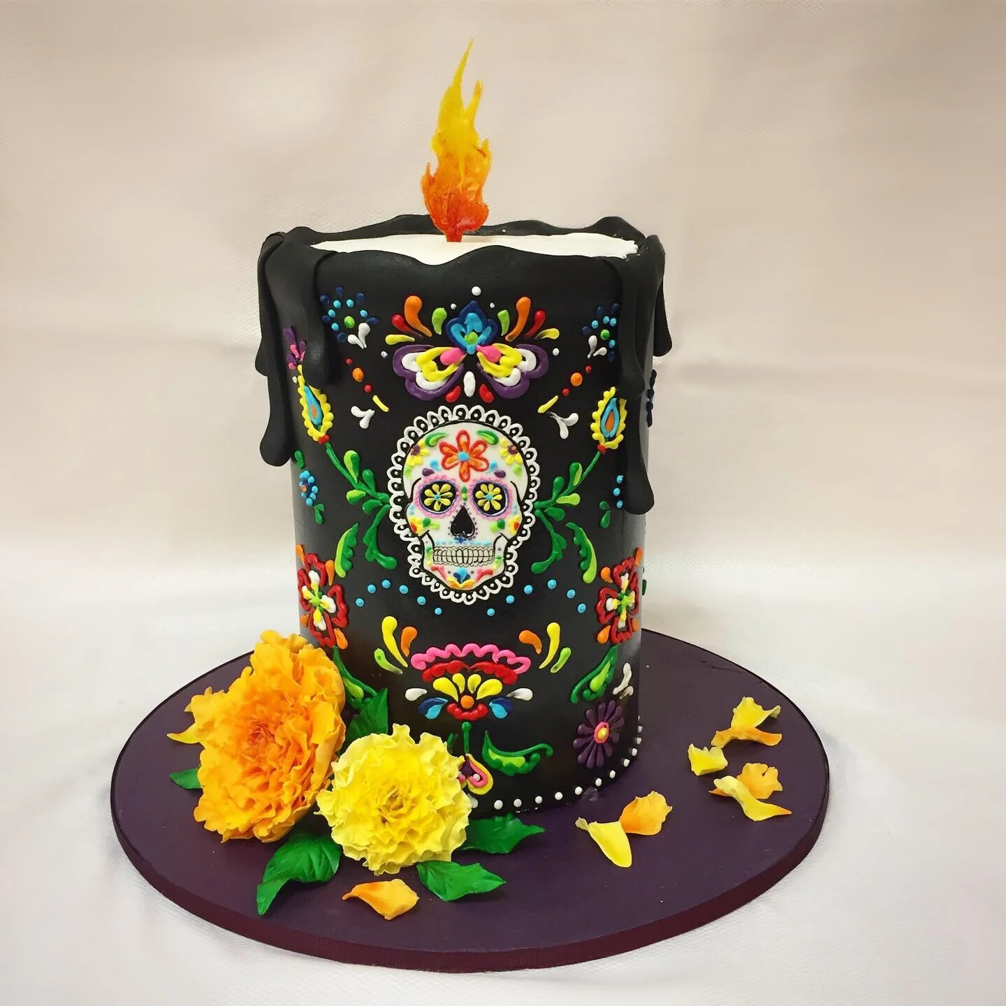 Día de Muertos Candle Cake