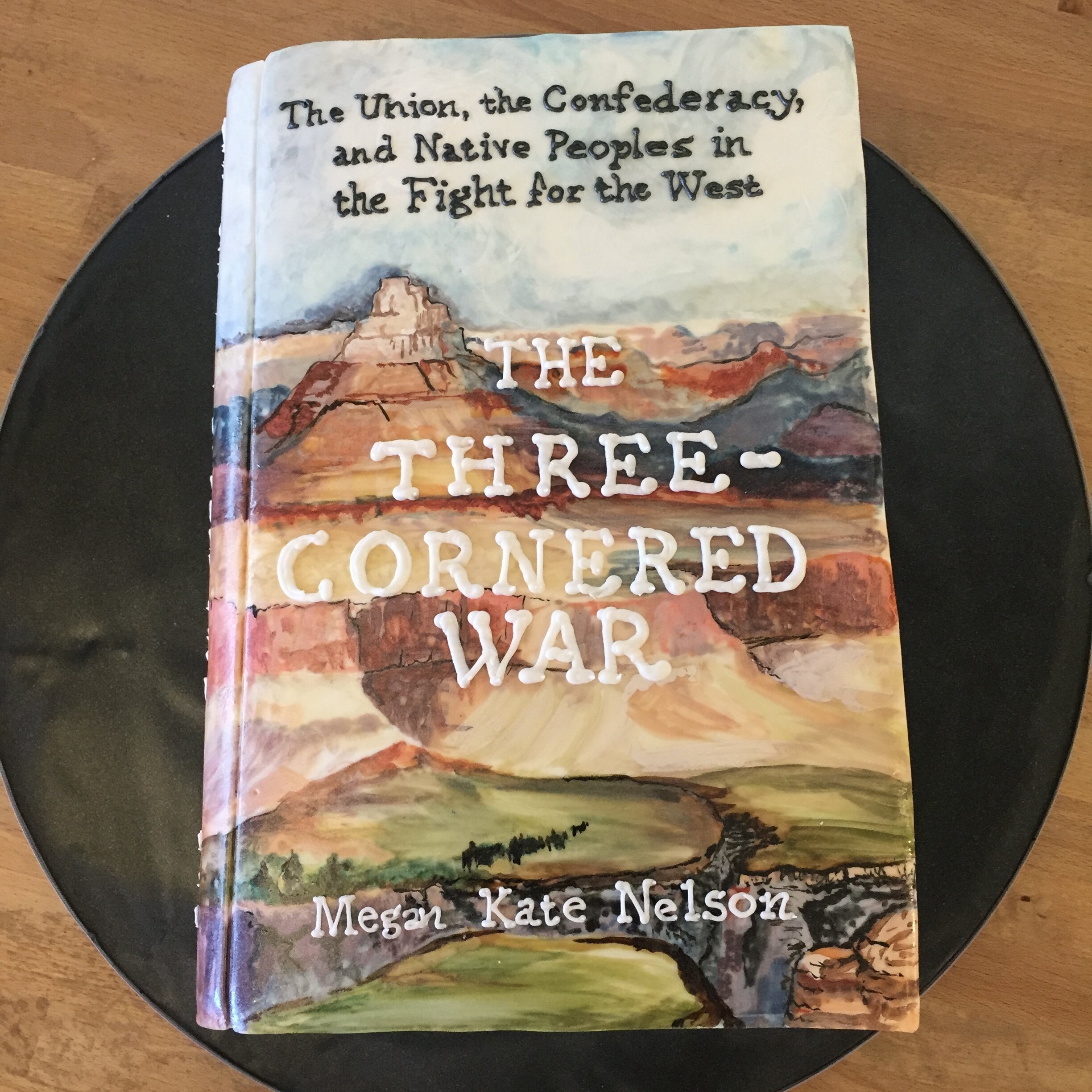 Painted History Book Cake