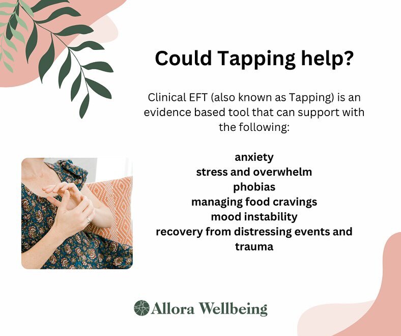 Alex is our resident Clinical EFT therapist! If you&rsquo;re curious how tapping can support your mental health, contact admin@allorawellbeing.com to book a session. 

Alex offers session packs for EFT - book 4 upfront and receive a 10% discount.

#a