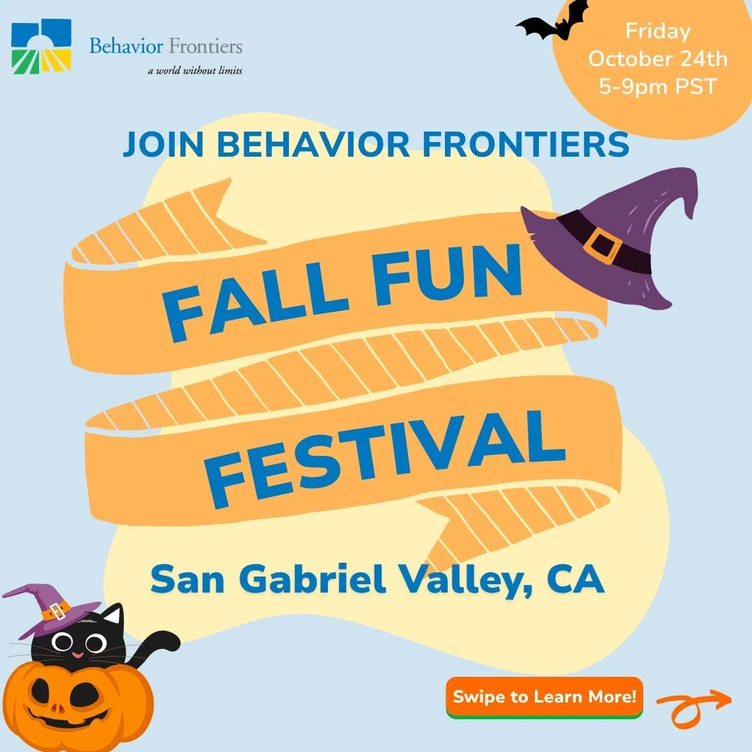 The San Gabriel Valley Autism Care team is heading to this year’s Fall Fun Festival on Friday, October 24th at the Historic Mission District! 🎃 Stop by our booth while you enjoy the haunted zone, costume contest, food trucks, trunk-or-treat an