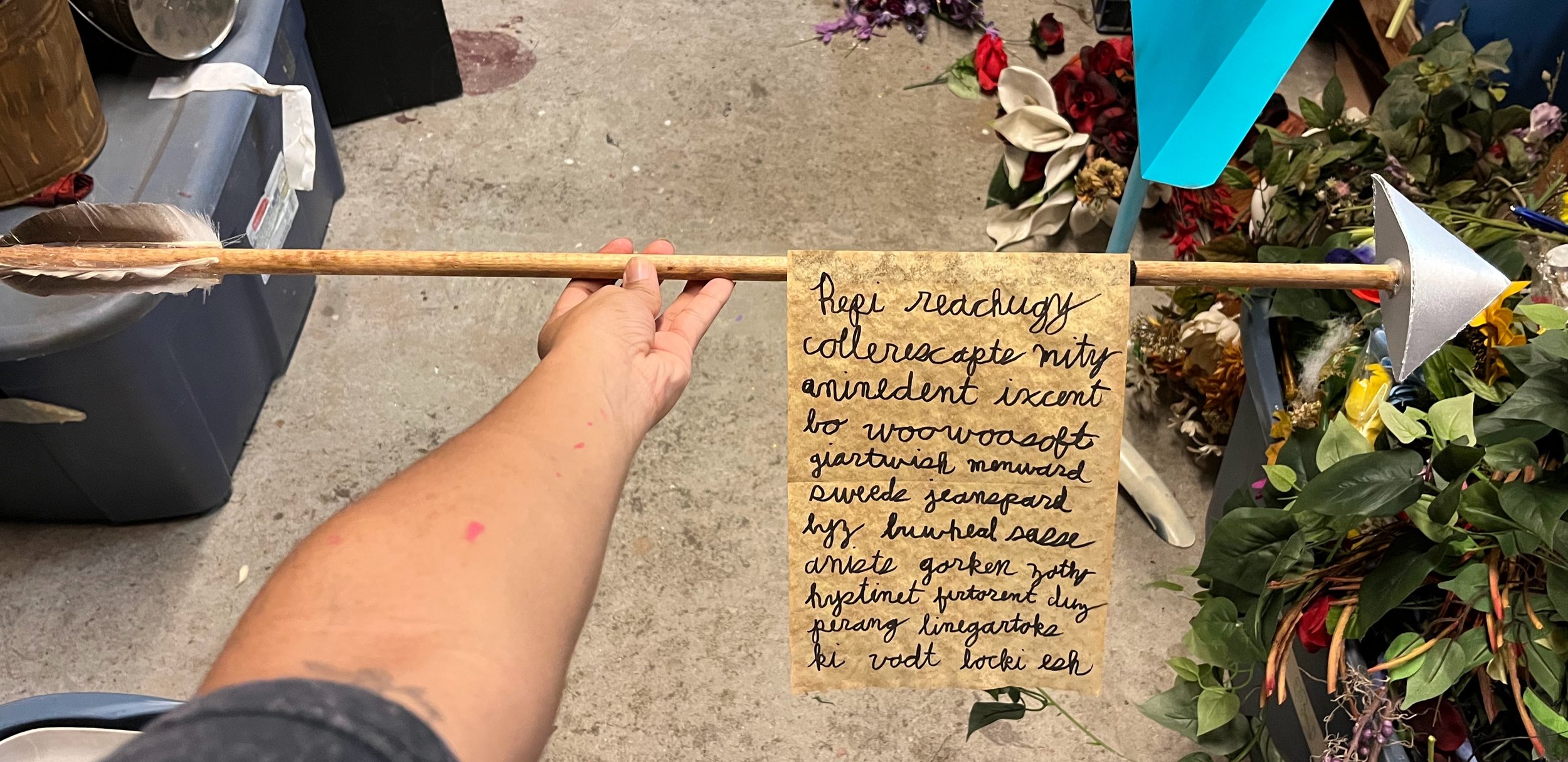 Arrow with a message for "Spamalot"