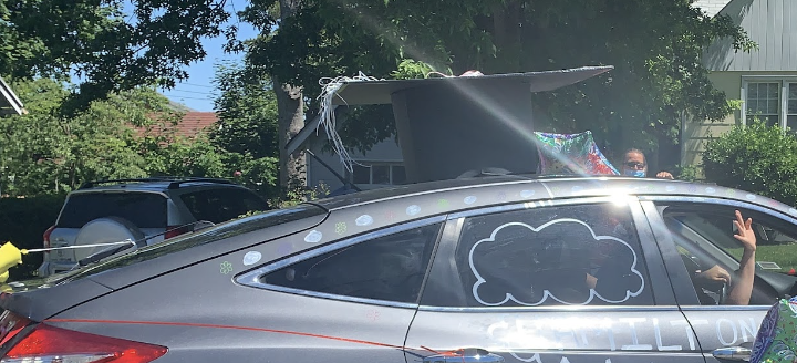 Graduation cap car decoration