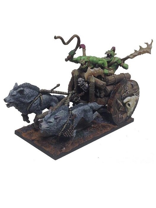 Chariot Games Workshop Warmaster Orcs and Goblins Wolf Chariot New Metal 10mm Chariots 