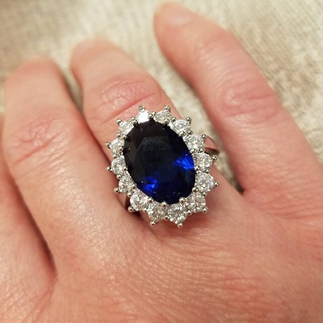 Princess Diana chose a 12-carat Ceylon sapphire and diamond ring