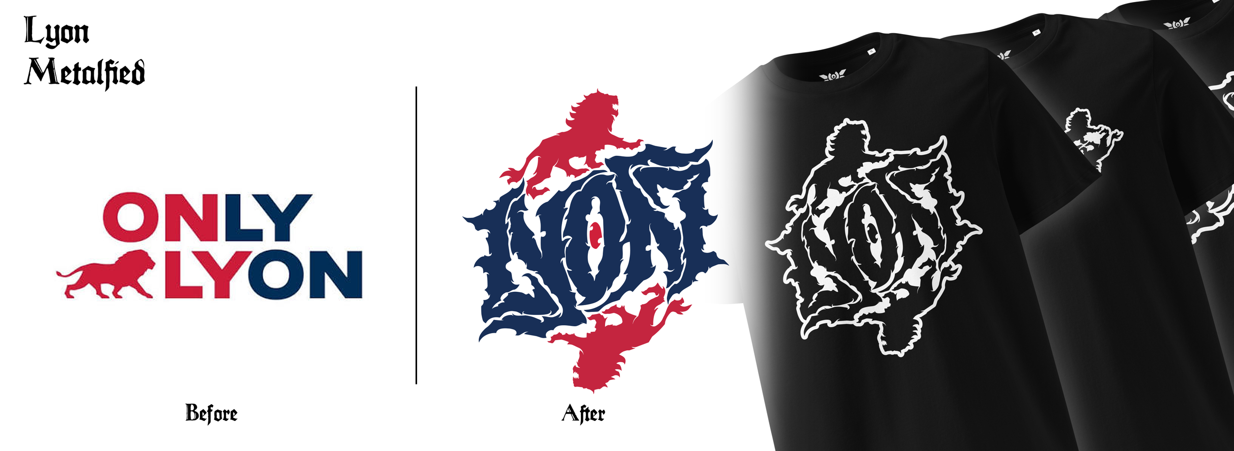 Lyon City Logo as a Metal Version.  Lyon France Logo being reimagined for the Metalfied Series by Capstan