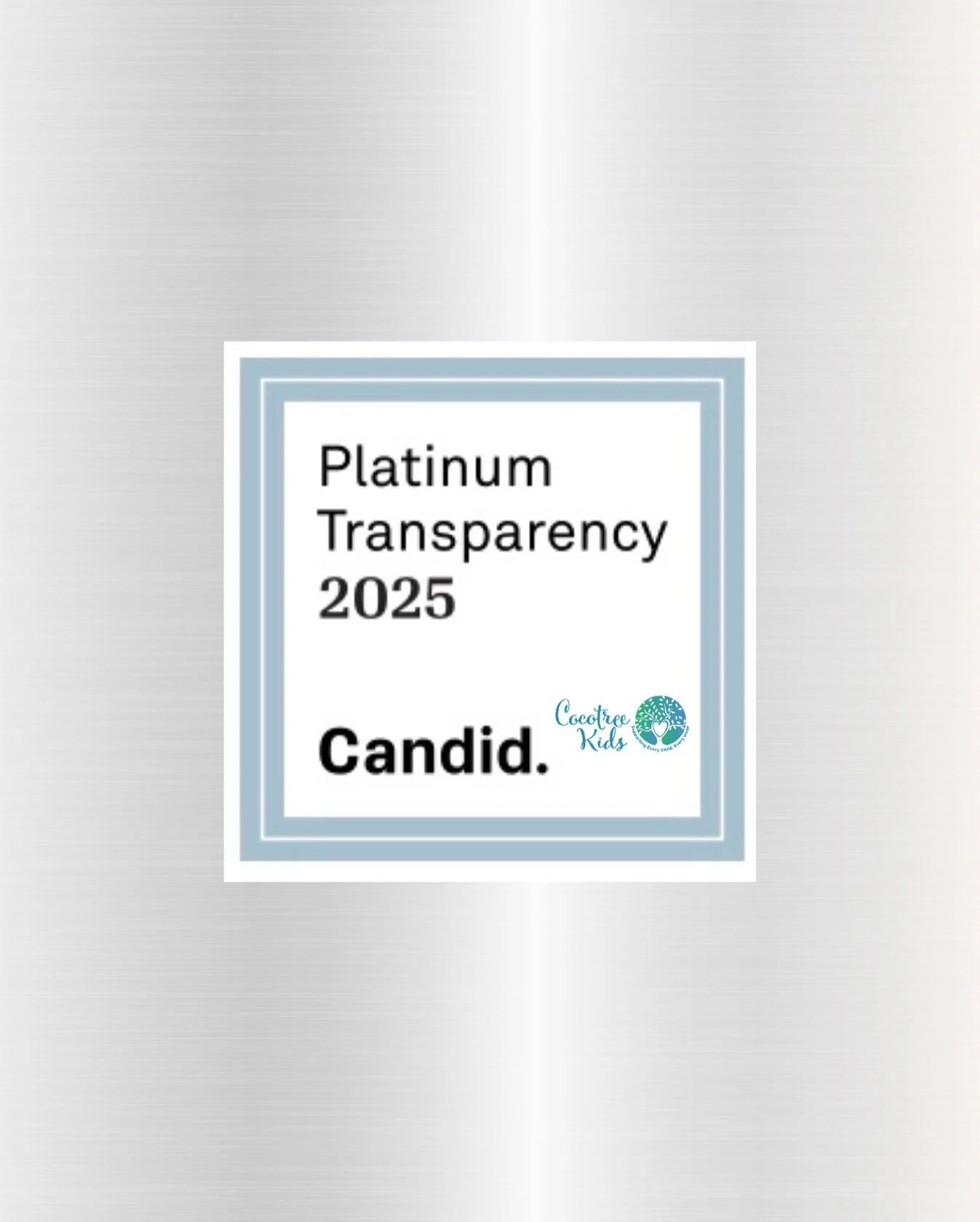 🌟Cocotree Kids has officially earned a Platinum Seal of Transparency from Candid!🌟 

This recognition from @CandidDotOrg is the highest level awarded to nonprofits and shows our deep commitment to openness, accountability and impact. Click on the i