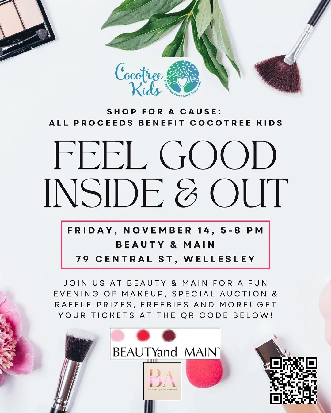 🗓️ Mark your calendar! We are teaming up with @beautyandmain in Wellesley for an incredible night of makeup, special auction and raffle prizes, freebies, refreshments, and SO much more! ✨ Bring your friends to get glammed up before going out for a n