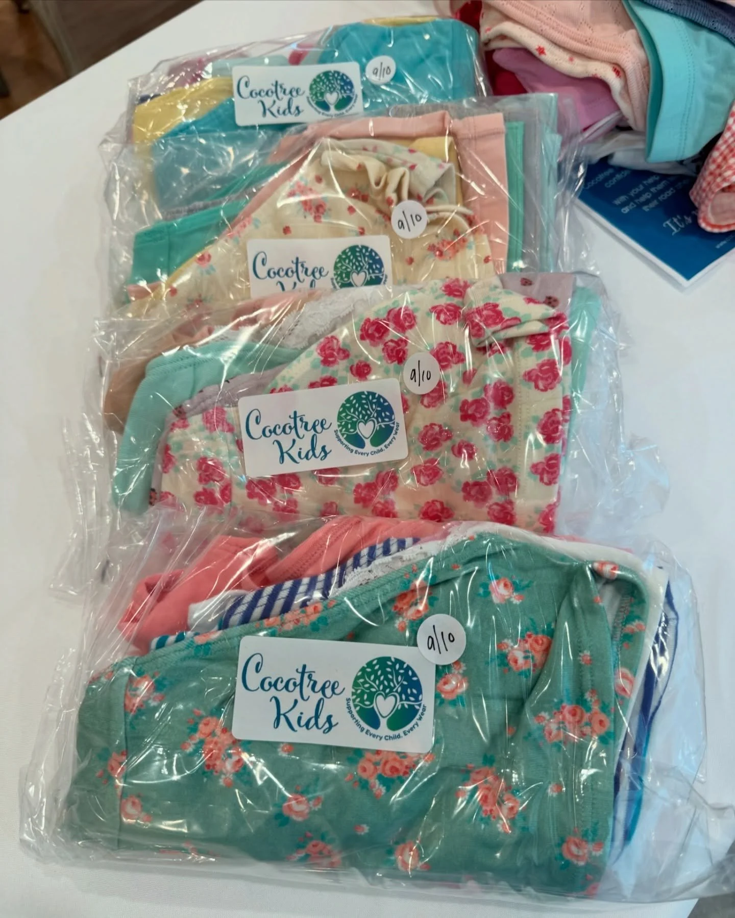 This little package makes a big impact: it provides a child with dignity, security, and confidence. 
 
For every $10 donated, we provide an at-risk child with 7 pairs of underwear, one new pair for each day of the week. 🩲 We distribute these package