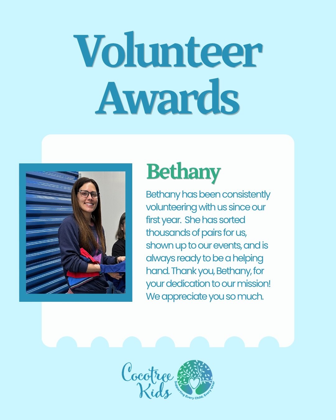 In honor of National Volunteer month, we&rsquo;re recognizing a few of the incredible volunteers who help make our mission possible: 

🌟 Bethany 

🌟 Kim 

🌟 Lauren 

Special thanks to each of you for being a part of our mission and for helping to 