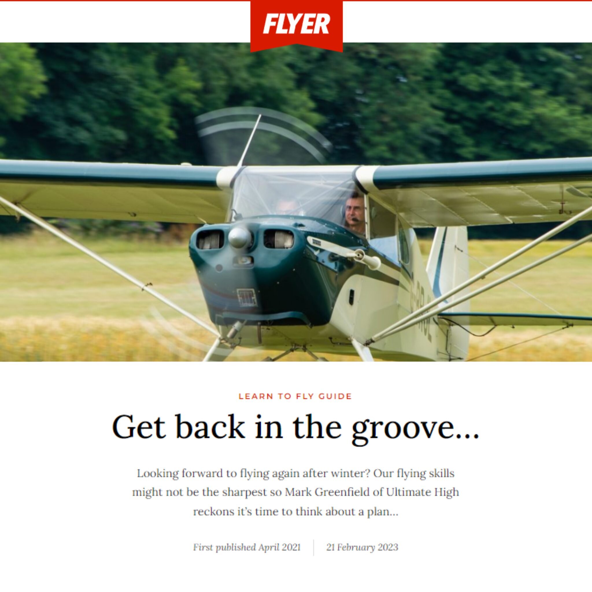 Looking forward to flying again after winter? 

You might experience some skill fade when you do fly for the first time after a break.  @flyermag published this great return to flying article which is worth a read!

Go to the Flyer website to find th