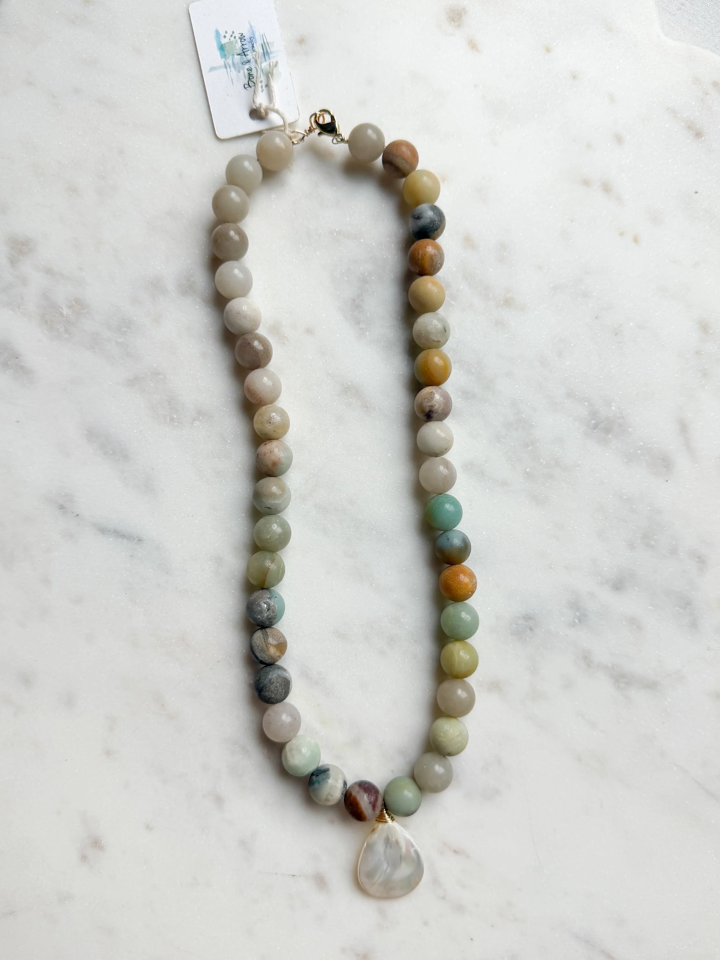 Matte Amazonite and Pearl