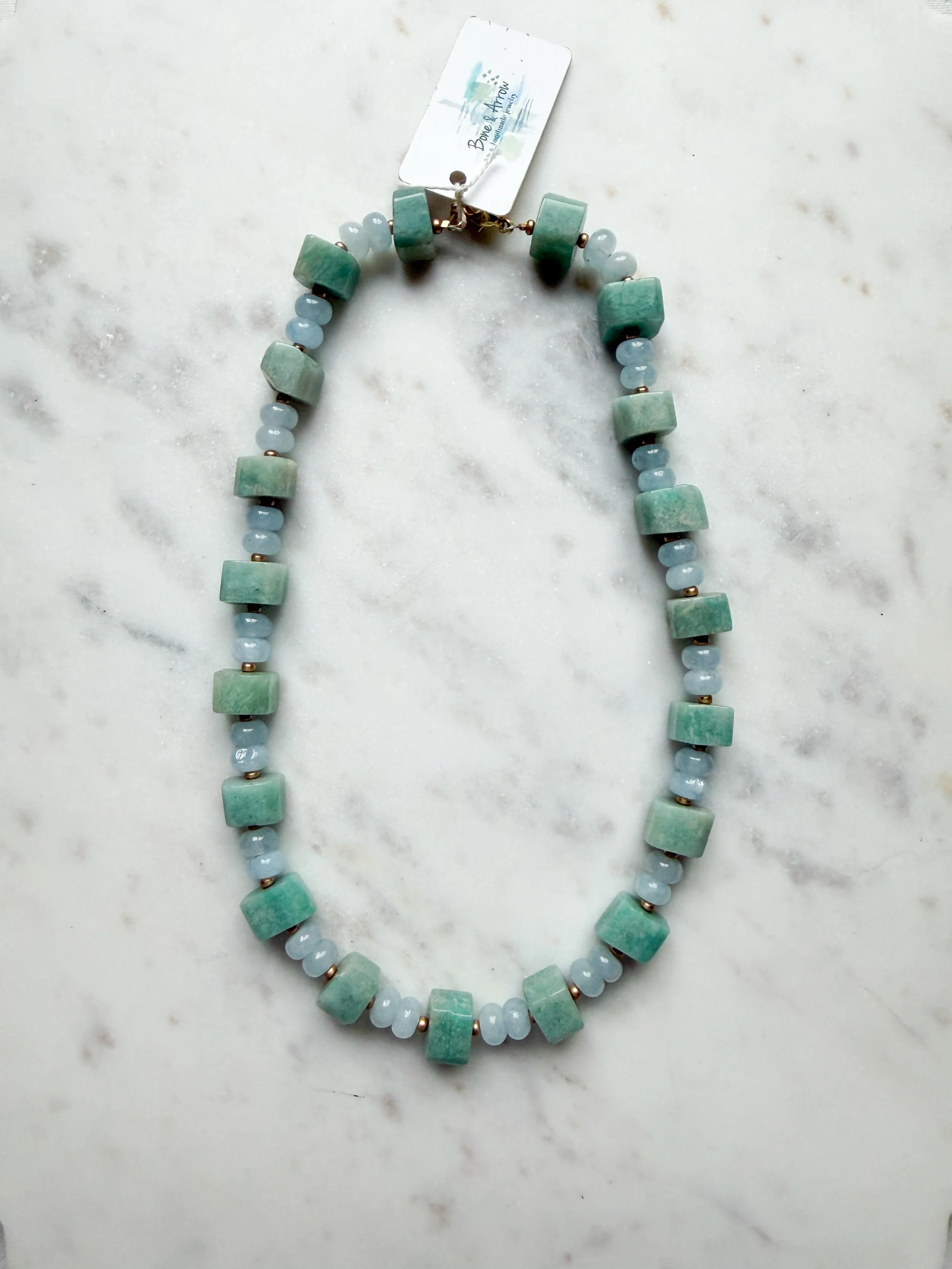 Green Amazonite and Aquamarine