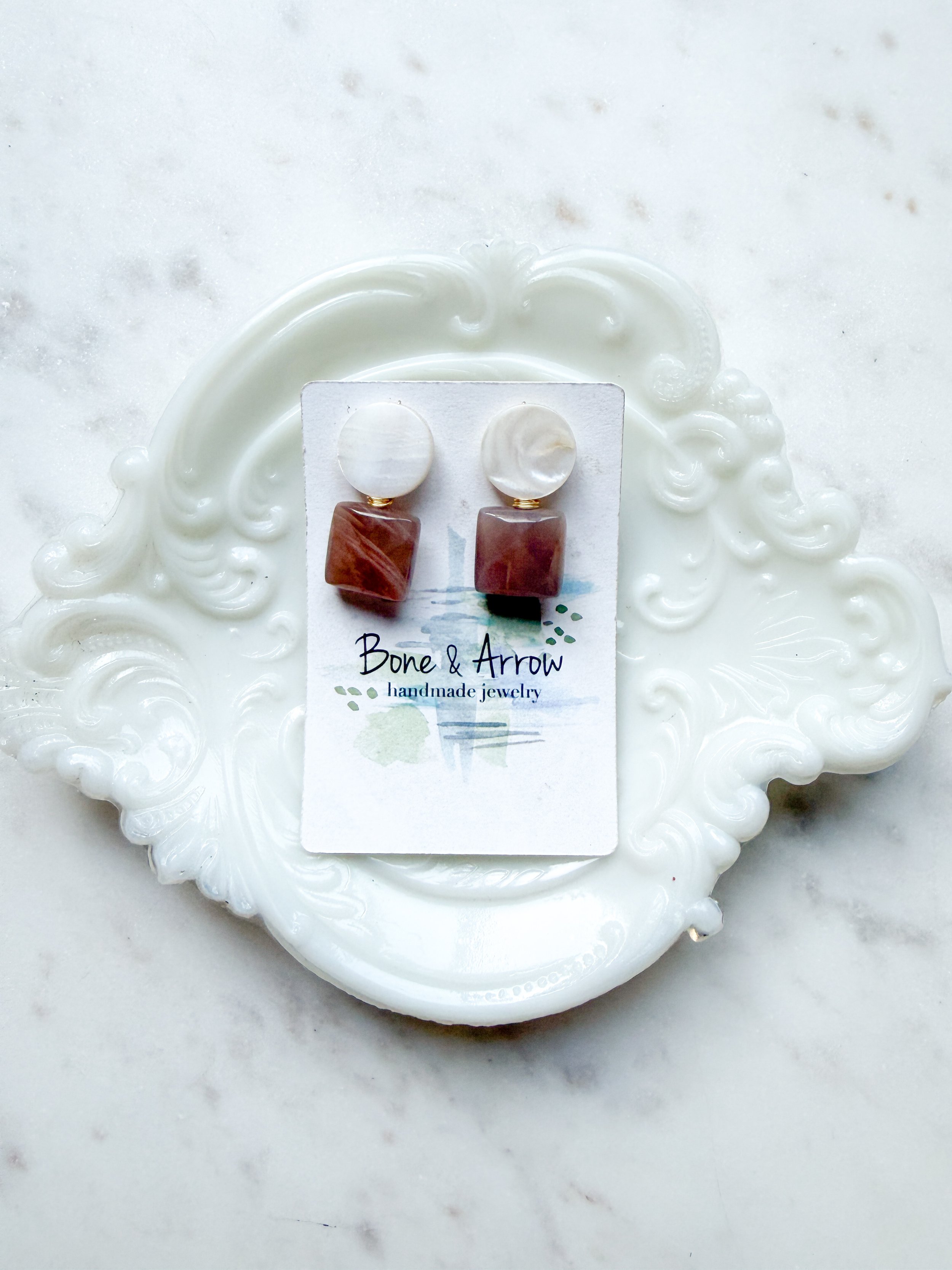 Sunstone and Pearl Mini Drops