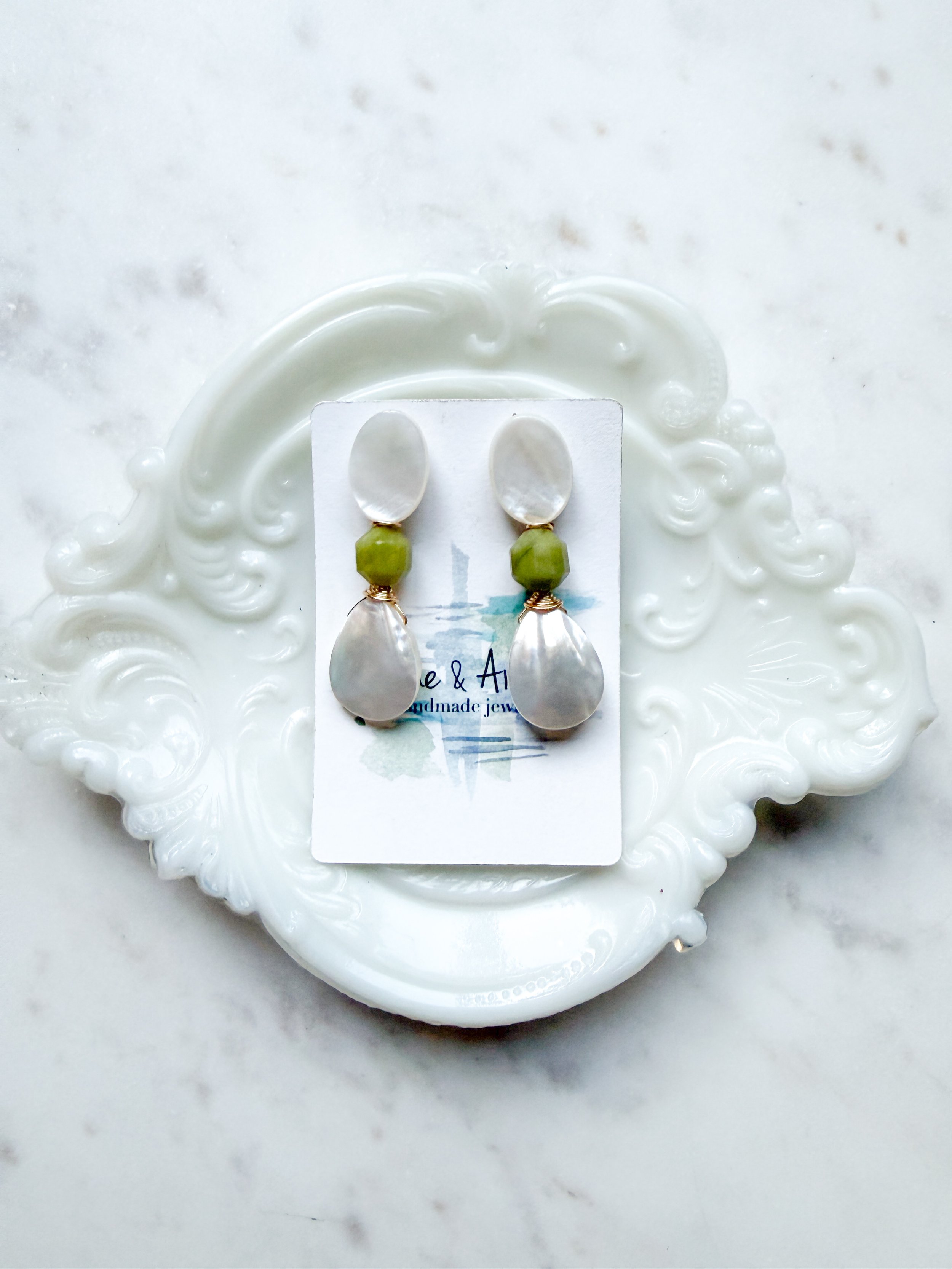 Green Jade and Pearl Drops