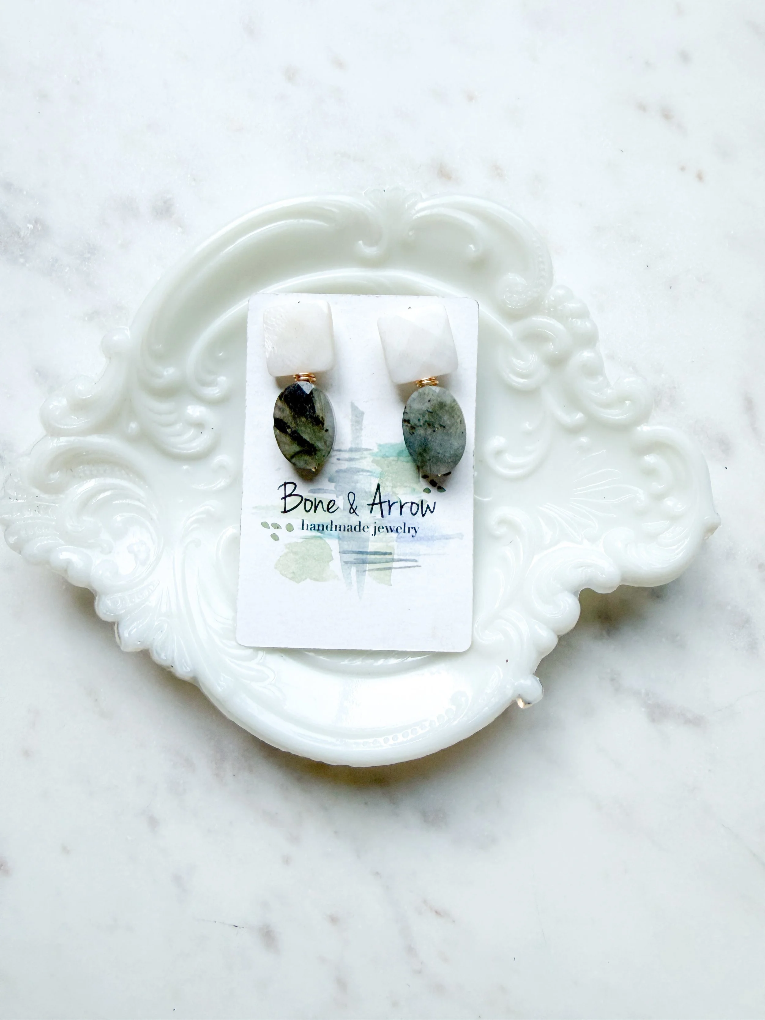 Mother of Pearl and Labradorite Drops