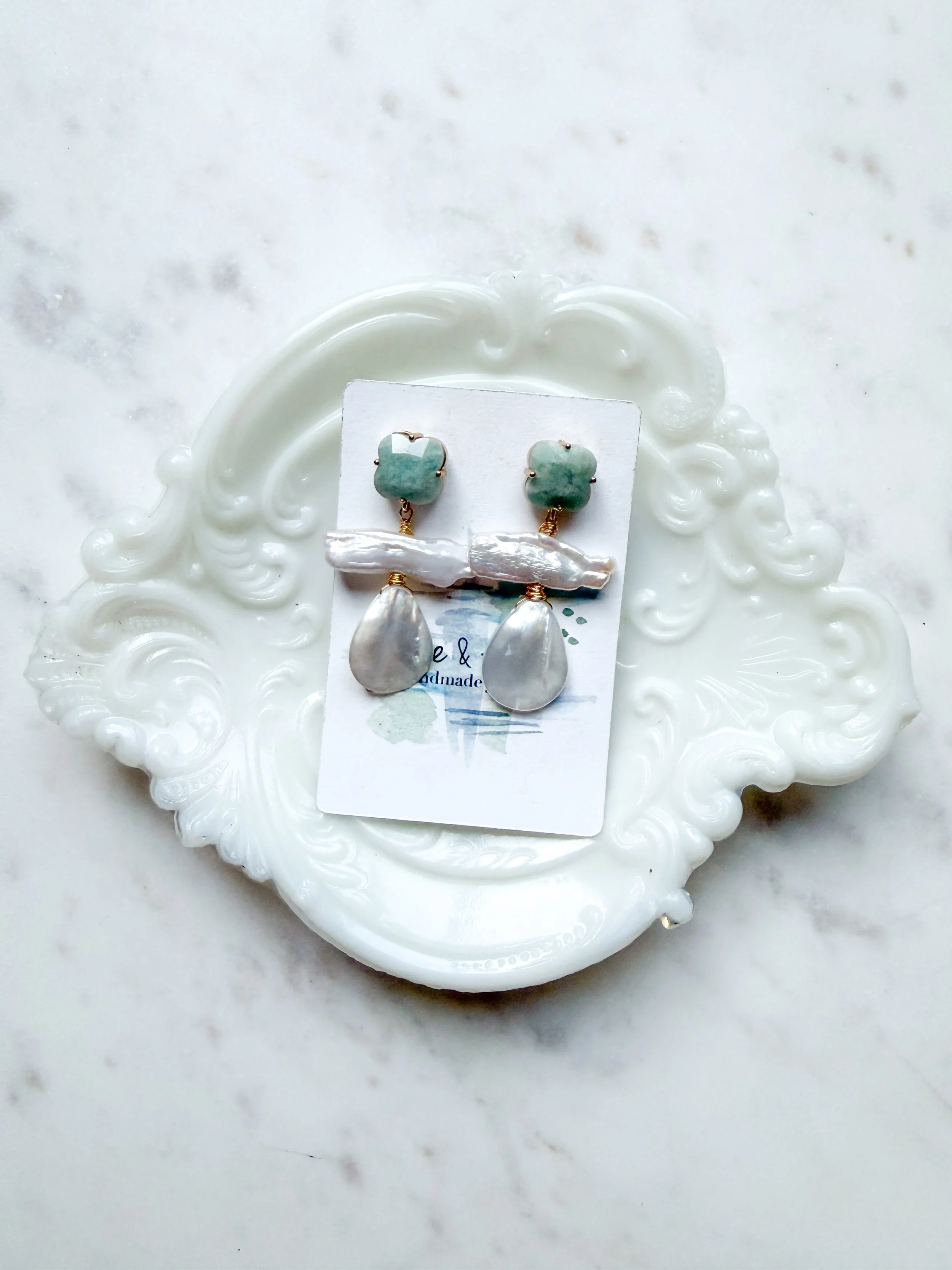 Green Chalcedony and Pearl