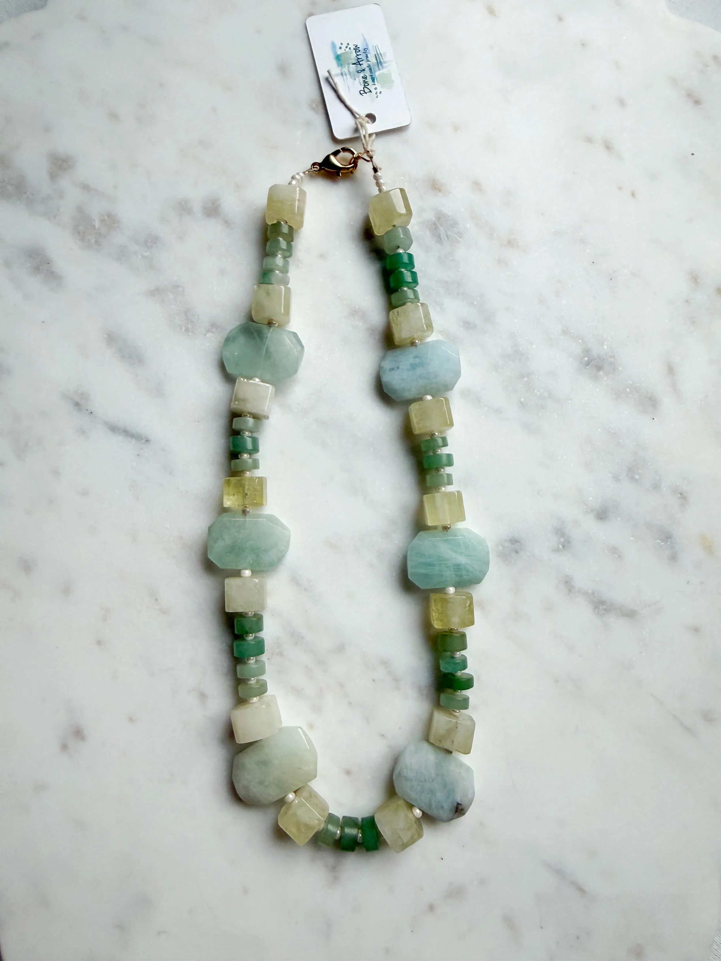 Aquamarine and Lemon Quartz