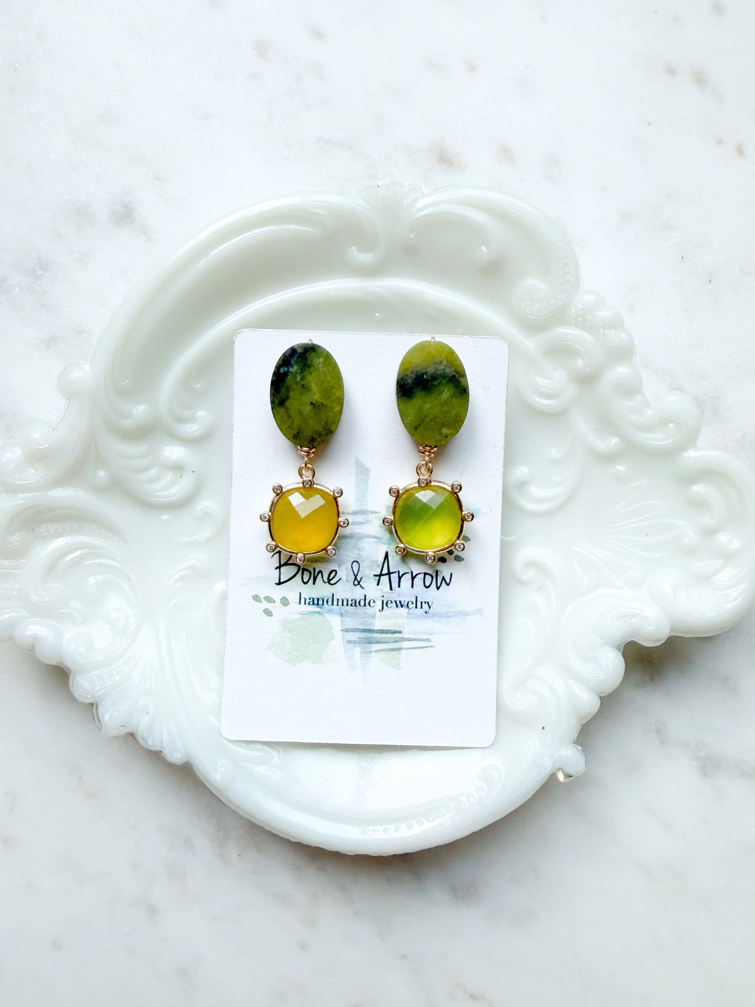 Green Jasper and Chartreuse Drops