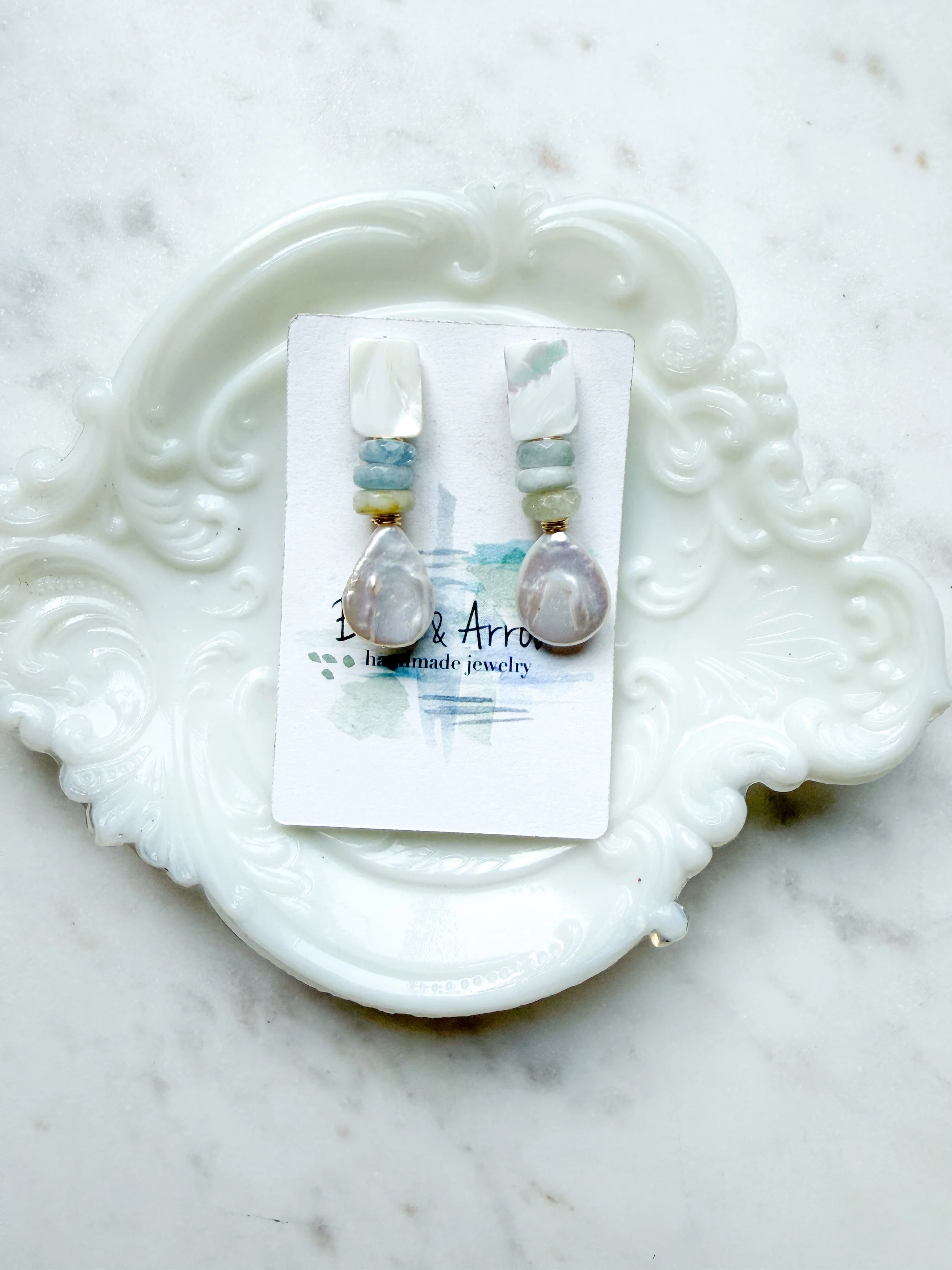 Stacked Aquamarine Drops