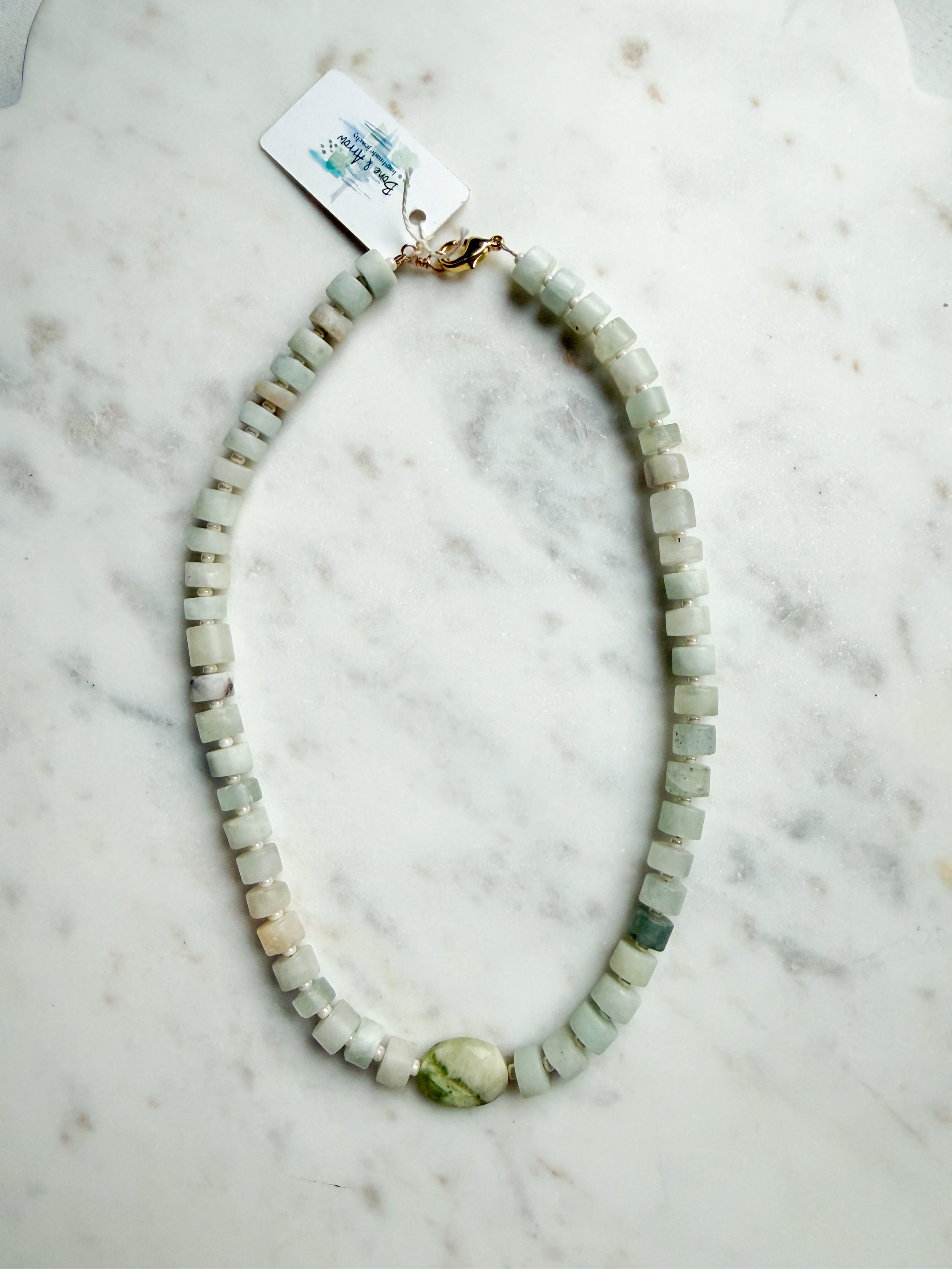 Matte Aquamarine and Green Jasper