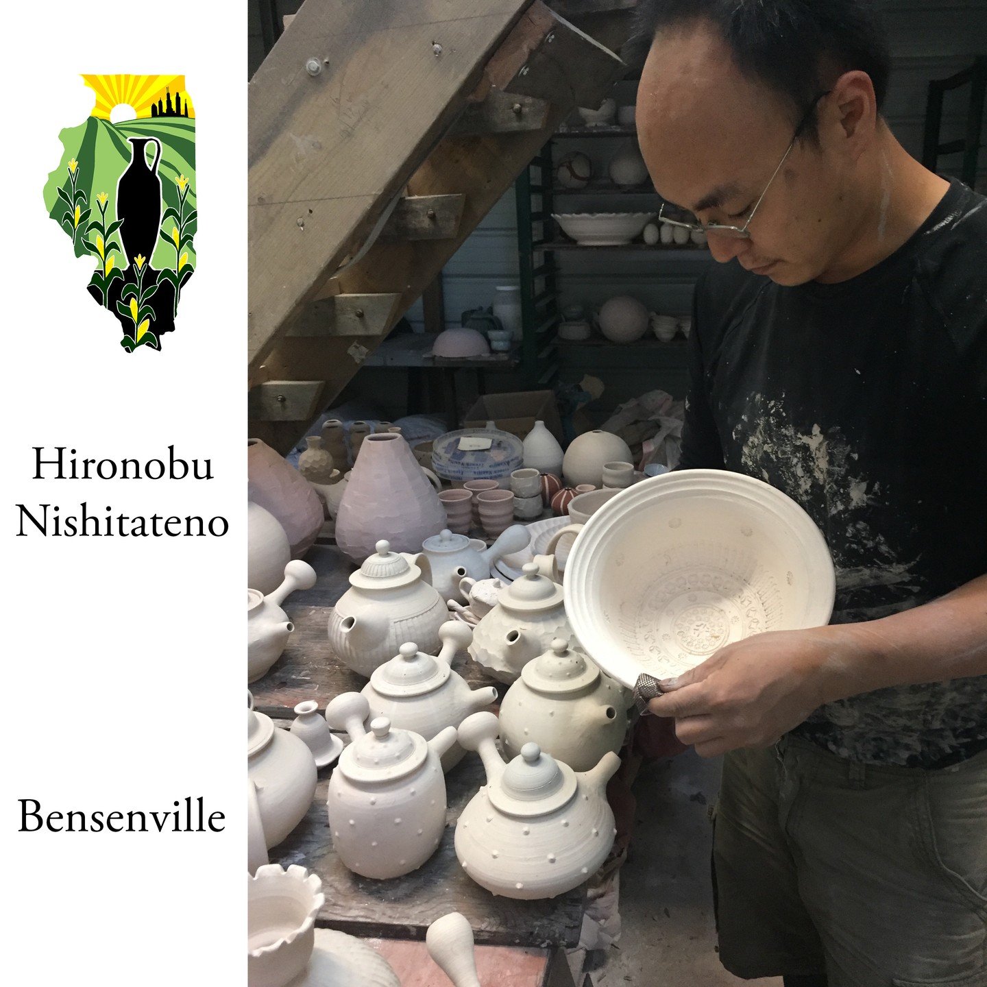 The third guest at the Bensenville stop on the Northern Illinois Pottery tour is Hironobu &quot;Nishi&quot; Nishitateno. This will be Nishi&rsquo;s 4th year participating in the Northern Illinois Pottery Tour!

&ldquo;My passion for making pottery sp