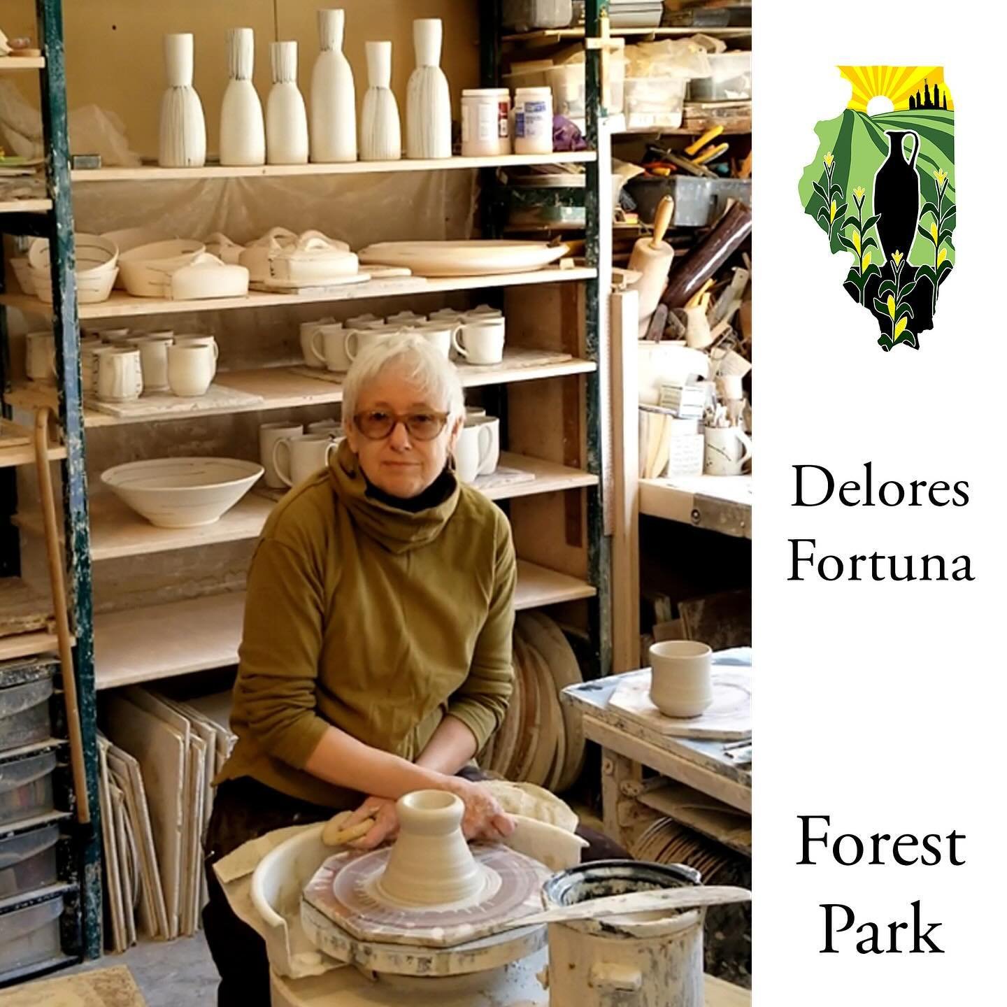 @deloresfortuna is back at the #forestparkstop office the #potterytour this year.  Her work is both beautiful and functional. This is her only Chicago area show this summer so the perfect time to get to know her and her gorgeous work.  #forestpark #n