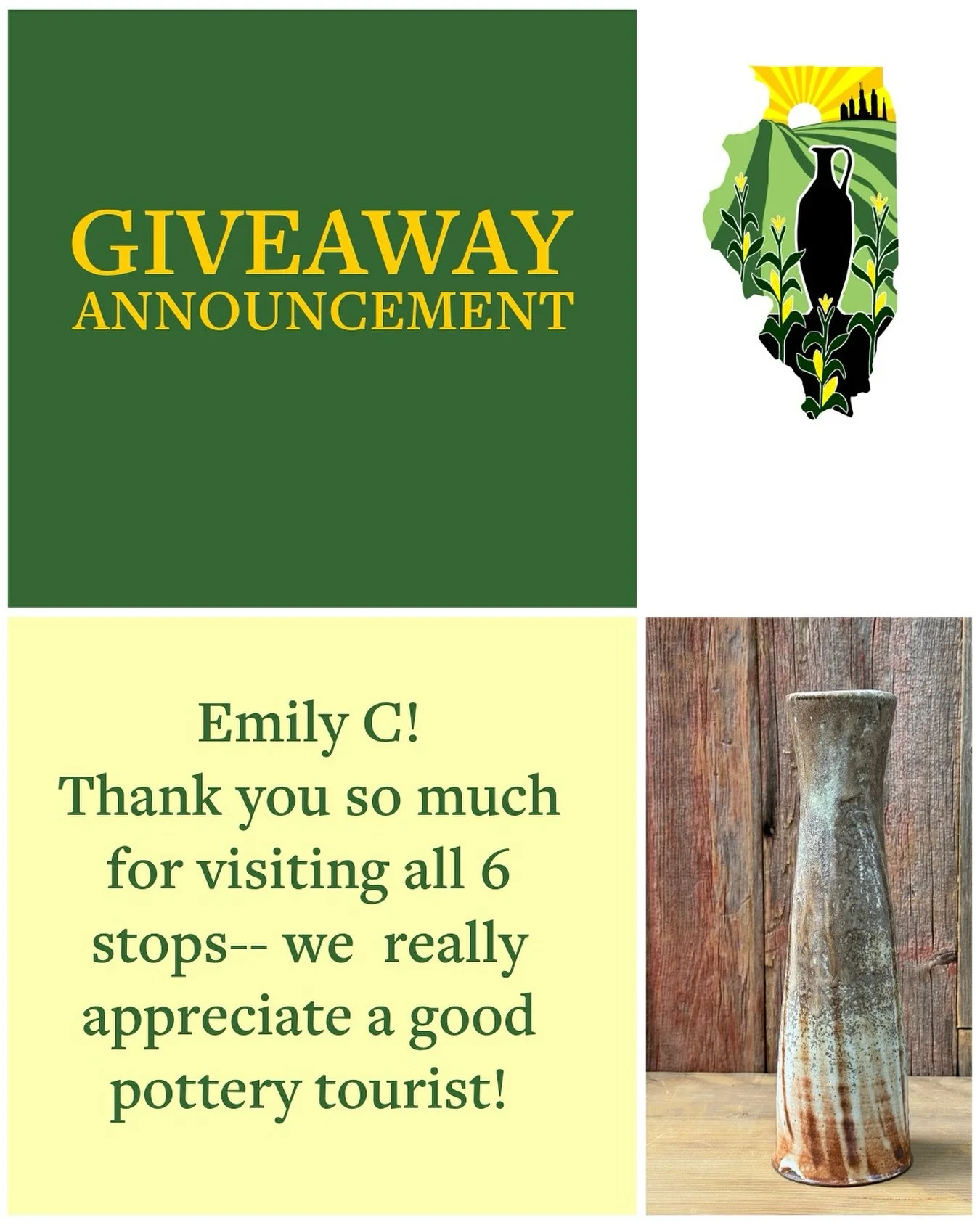 If your name is Emily, and you have a voicemail from me, congrats on winning the giveaway! And a huge thank you to @davidhooker for making such a stunning vase. We love a good shino!