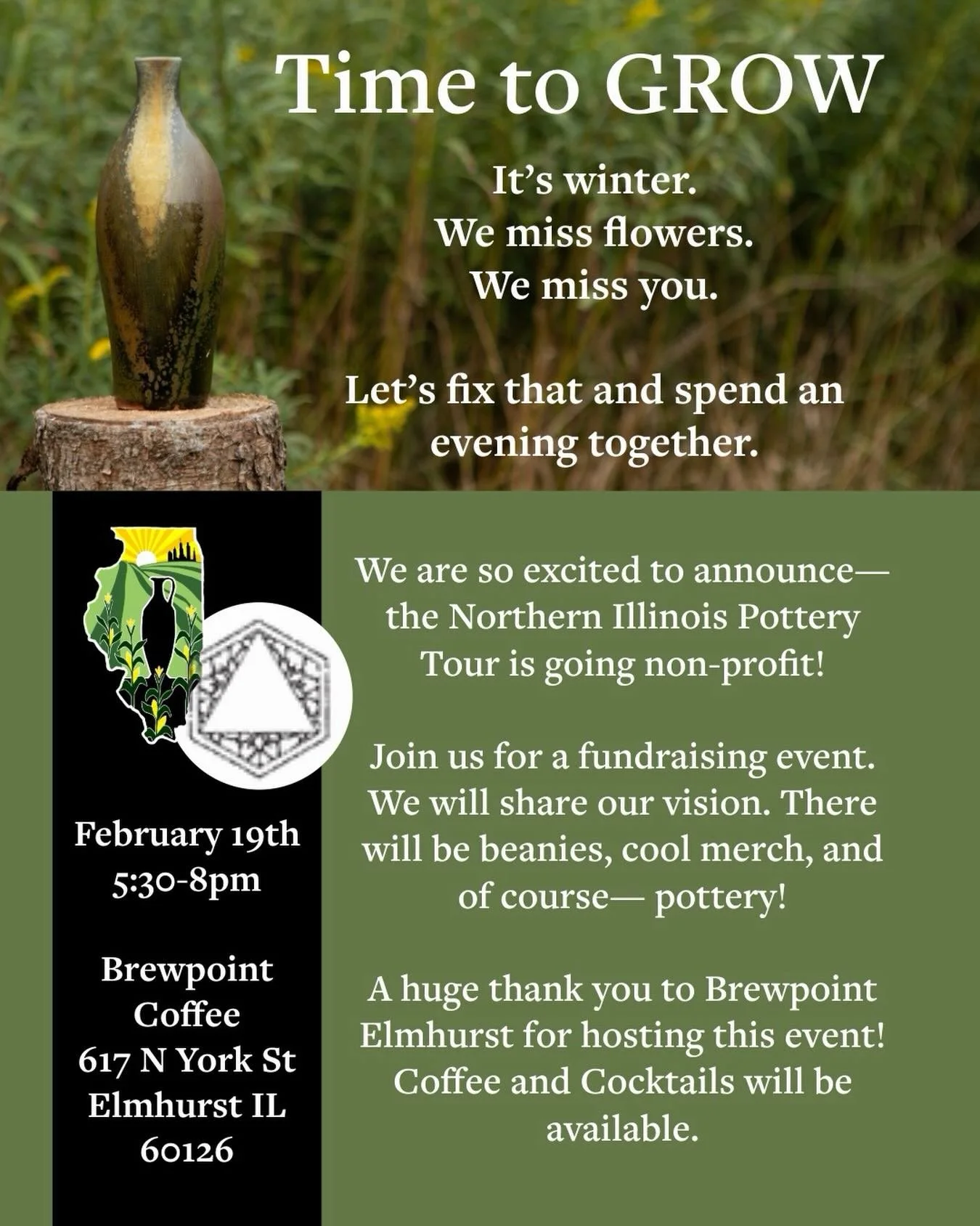 Pots.  Cocktails.  More pots.  Lets hang out and meet some potters and have a fabulous evening!  #nipt #benefit #potterytour
