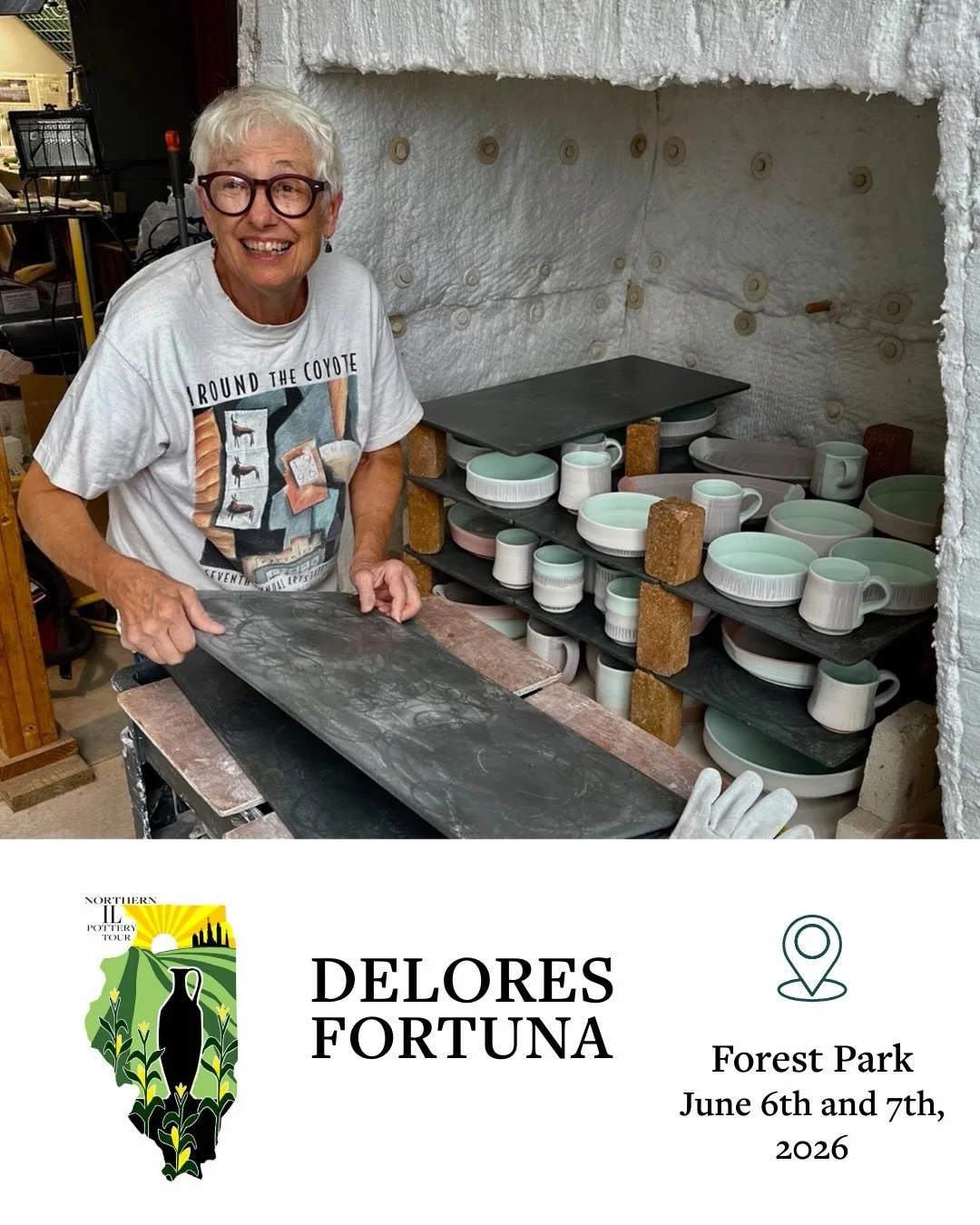 Next up for #forestparkstop is @deloresfortuna a fan favorite, amazing potter and all around beautiful person. Her pottery is both functional in the best sense of the word and transcendent- pots to love intimately and admire! #june6and7 #forestpark #