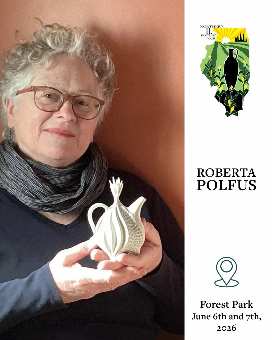 Next up is @robertapolfus and her exquisite #porcelain pottery and sculpture.  Gorgeous surfaces and perfect forms draw you into her work - you will want to hold them in your hands.  #forestparkstop #june6and7 #porcelain #potterytour