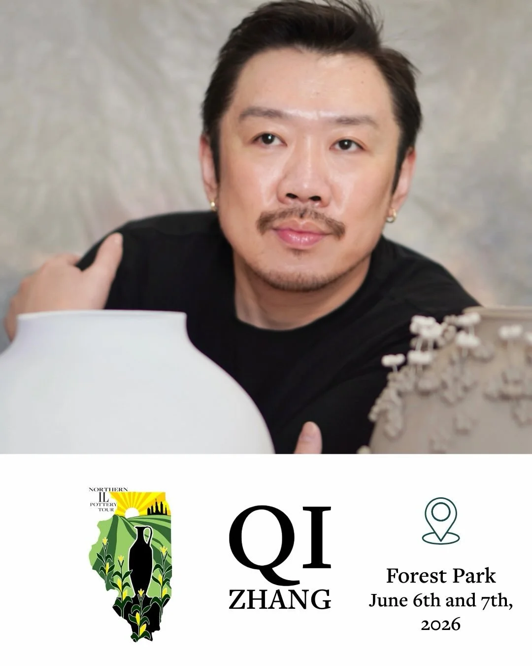 @qiscake will be #forestparkstop this year, bringing these beautiful porcelain pots.  This truly original work begs to be handled with intense color and complex forms. #june6and7  #porcelain #potterytour #potterycollectors