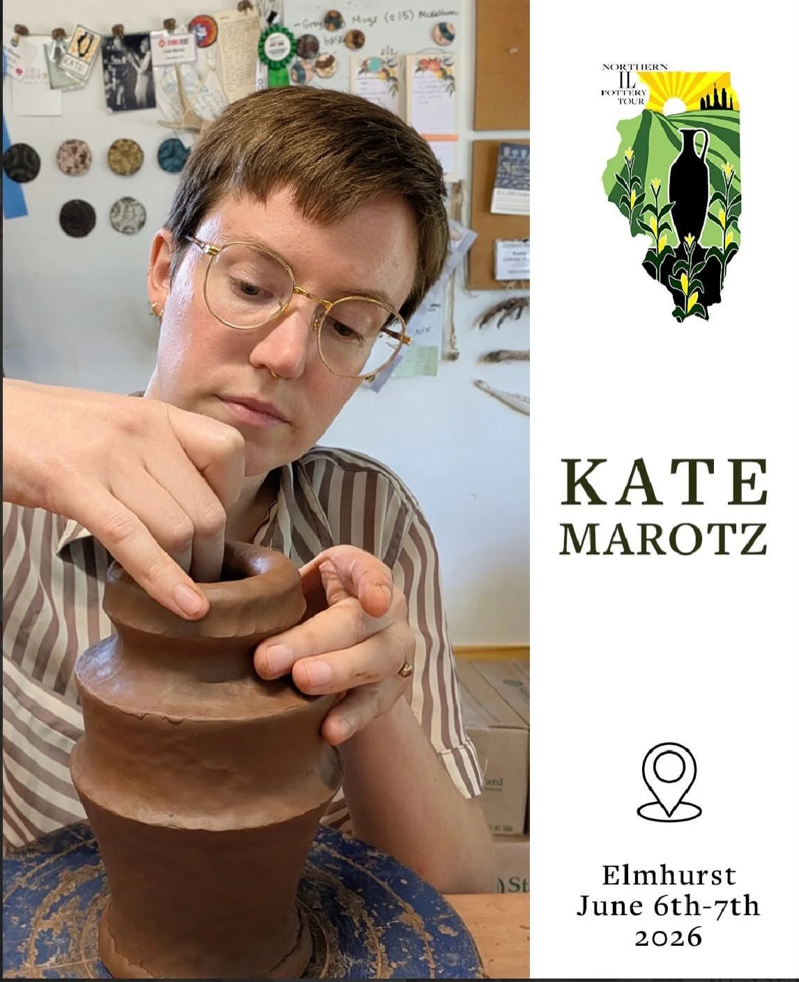 Repost from @tatyana_schierl
&bull;
Next one up is Kate Marotz.
Kate currently lives in Marshfield, WI where she works full-time in her home studio. Her pinch pots combine sculptural qualities with functional objects and preserves the hand-building p