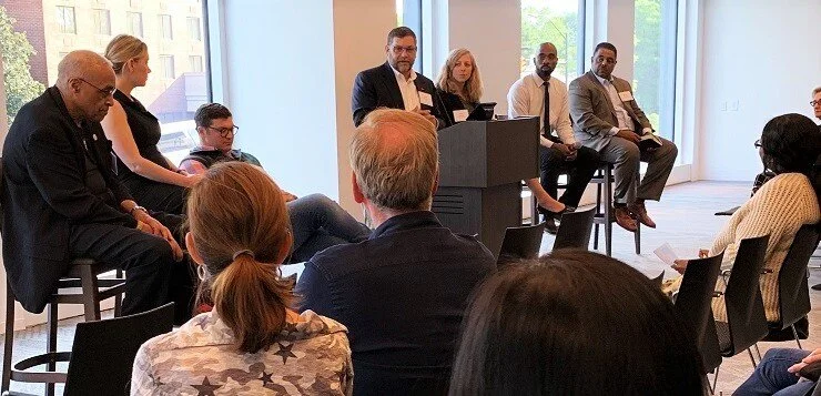 Return on Creativity: An Arlington Asset. Fred Wellman, Ron Owens, Jennifer Tender, Sam Meek, Patty Collins, Isaac Barnes, Kevin Jennings. Photo: Andy Blenkle
