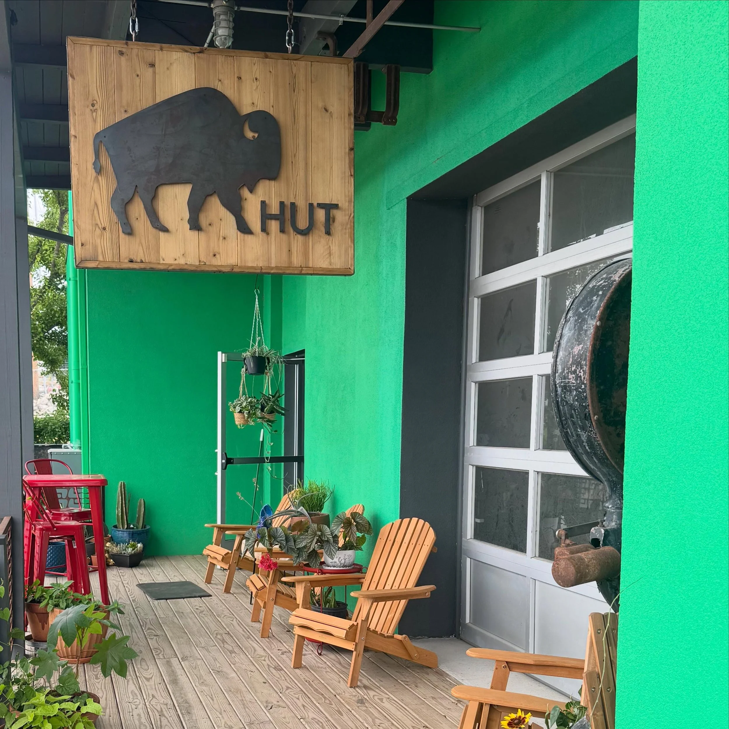 Old slaughterhouse.  New sign. 

The Bison Hut Co resides in the former Sambol meat packing facility located in the Armourdale neighborhood of Kansas City Kansas.  Our studio and warehouse sit in one of the old coolers. 

Our new mobile wood-fired sa