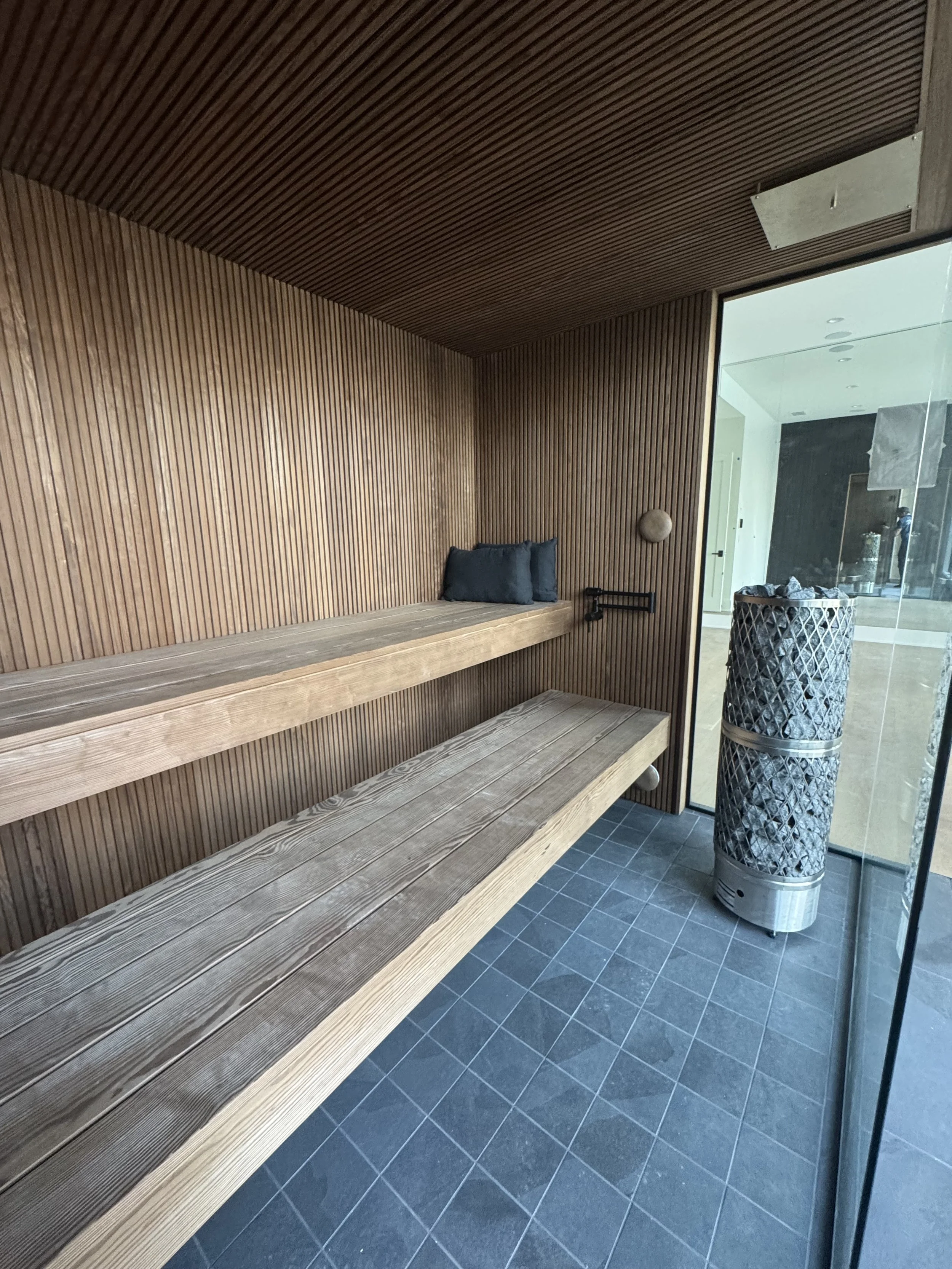 custom home sauna by Bison Hut