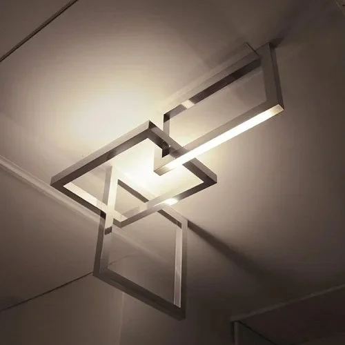 contemporary ceiling light looks like rectangular chain links