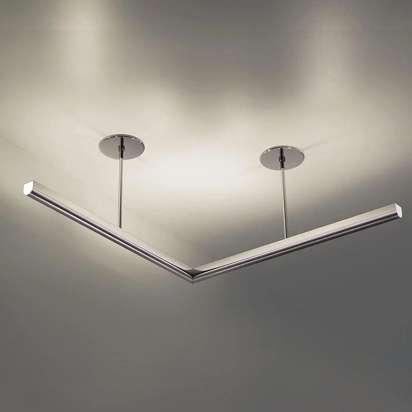 sleek polished chrome L shaped uplight