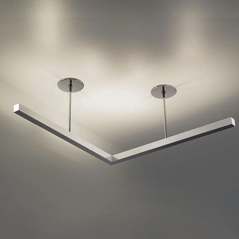contemporary L shaped linear light ceiling fixture