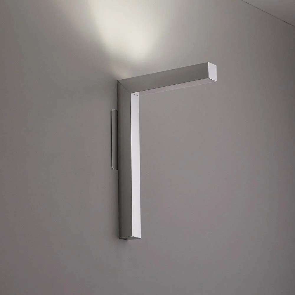 Modern "L" shaped wall sconce with up lighting