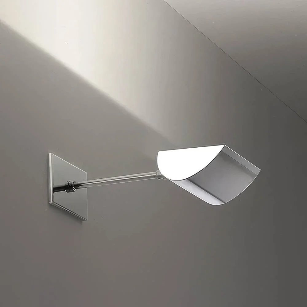 modern sconce uplight with a stem coming off a horizontal rectangular plate