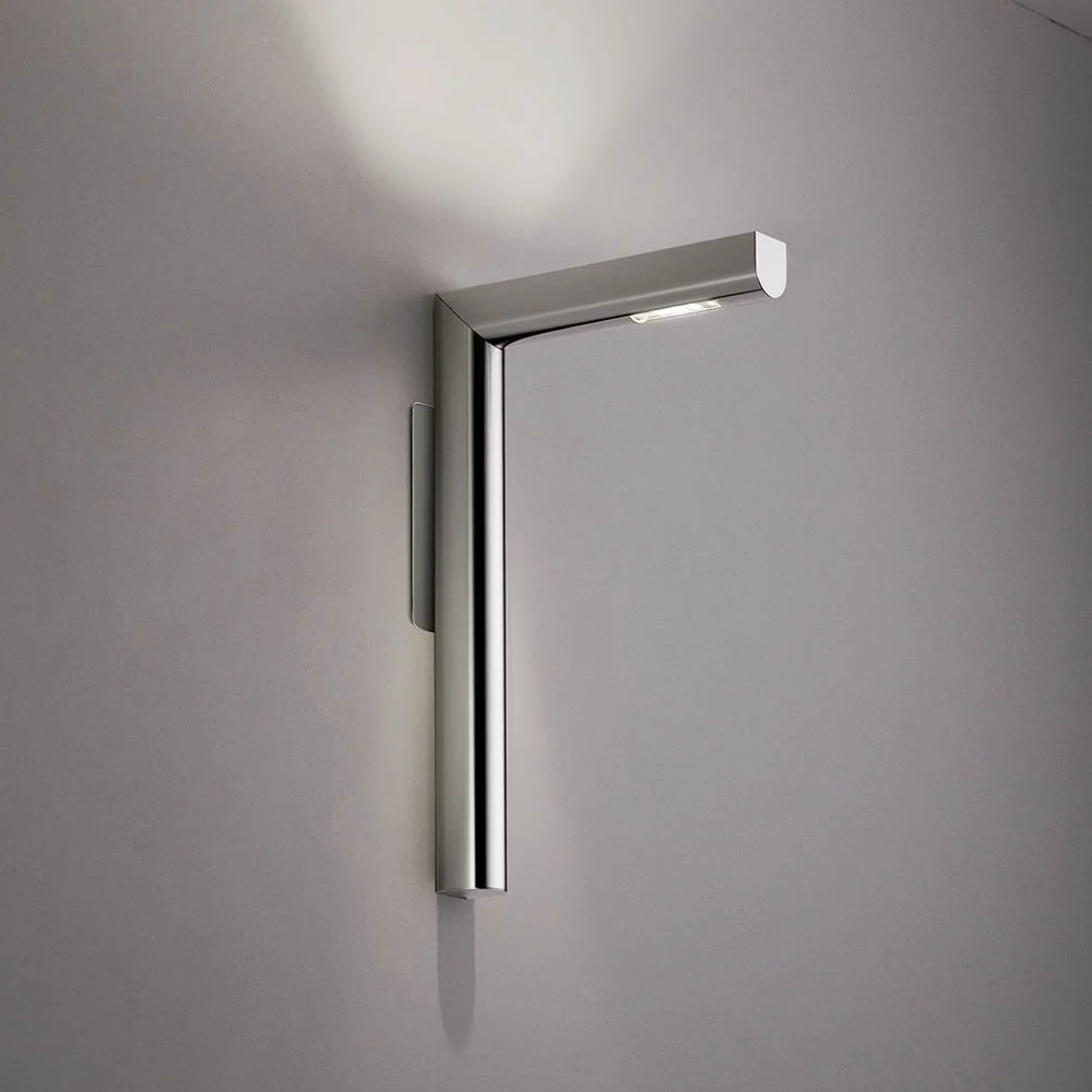 polished chrome "L" shaped sconce with Up+Down lighting