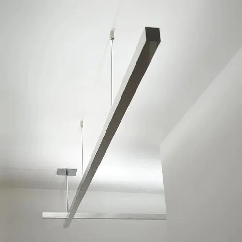 polished chrome modern "L" shaped hallway light