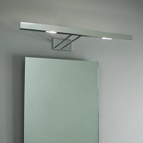 polished chrome modern bathroom mirror light
