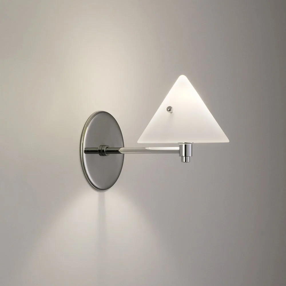 conical glass sconce with round mounting plate